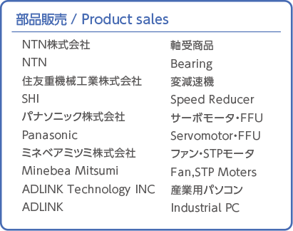 部品販売 / Product sales